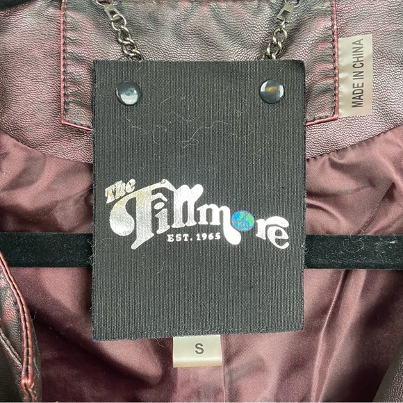 The Fillmore Faux Leather Dual Zipper Moto Jacket SMALL Iridescent‎ Purple Biker - Picture 9 of 13